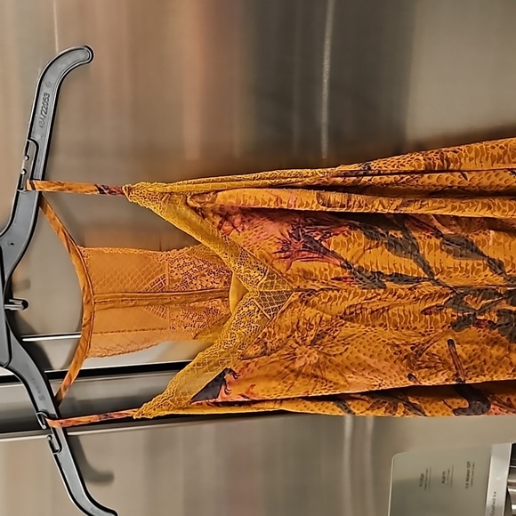 💕ALLSAINTS Seinie Nolina Slip Dress  Cinnamon Brown Floral Bird Print US 0 NWOT - Picture 13 of 16